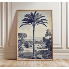 Ninastore Eski Muz Ağacı Botanik Baskı Antik Tropikal Duvar Sanatı, Tek Renkli Gravür Tarzında Klasik Doğa Ill