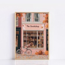 Ninastore Sonbahar Kitapçısı Posteri Sonbahar Duvar Sanatı Posteri Kitapçı Baskısı Kır Evi Tarzı Baskı Kitapçı