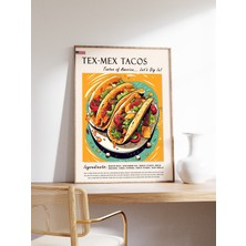Ninastore Amerikan Tex Mex Taco Posteri Meksika Yemekleri Baskısı Abd Yemek Sanatı Amerikan Yemekleri Posteri