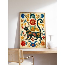 Ninastore Meksika Kedisi Posteri, Kedi Baskısı, Meksika Sanat Baskısı, Vintage Meksika Duvar Sanatı, Kedi Seve