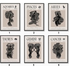 Ninastore Burç Işaretleri Poster Seti Boho Dekorasyon Göksel Duvar Sanatı Mistik Baskı Galeri Duvarı Astroloji