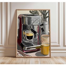 Ninastore Kahve Makinesi Posteri | Modern Mutfak Duvar Sanatı Baskısı | Barista Espresso Makinesi Tablosu | Ka