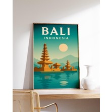 Ninastore Bali Tapınağı Poster Endonezya Seyahat Baskı Ulun Danu Duvar Sanatı Bali Gün Batımı Dekor Bali Adası