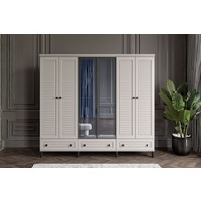 Doressa Zare Sand 6 Kapılı Camlı Gardırop