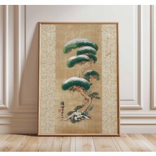 Ninastore Antik Çam Ağacı Duvar Sanatı Japon Doğa Posteri Baskısı Zen Botanik Dekorasyonu Oryantal Ağaç Tablos