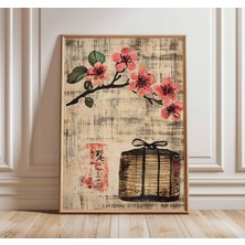 Ninastore Japon Çiçek Posteri, Vintage Asya Duvar Sanatı Baskısı, Kiraz Çiçeği Tablosu, Wabi Sabi Zen Ev Dekor