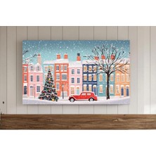 Ninastore Renkli Noel Çerçevesi Tv Duvar Sanatı, Şık Kış Köyü Tv Dijital Indirme | Pastel Pembe Orta Çağ Tatil