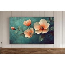 Ninastore Çiçek Tablosu Çerçevesi Tv Sanatı Antik Koyu Yeşil Şeftali Kır Çiçeği Ekran Koruyucu Doğal Organik Ç