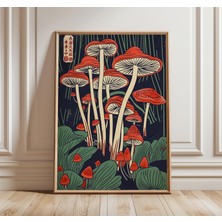Ninastore Japon Mantarı Posteri, Vintage Botanik Duvar Sanatı, Psychedelic Doğa Baskısı, Retro Mantar Illüstra