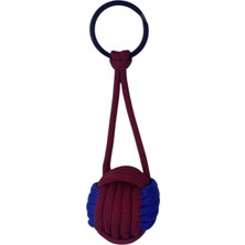 Evvel Aksesuar Bordo Mavi Örgü Küre Orta Boy Anahtarlık