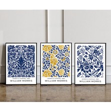 Ninastore 3'lü William Morris Poster Seti: William Morris Baskısı, William Morris Sanatı, Vintage Poster, Çiçe