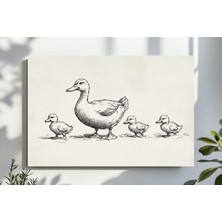 Ninastore Rustik Çocuk Odası Duvar Sanatı Ördek Çizimi Sevimli Hayvan Baskısı Çocuk Odası Dekorasyonu Çiftlik