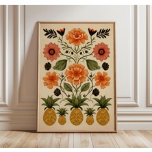 Ninastore Halk Botanik Sanat Baskısı, Vintage Çiçekli Duvar Sanatı, Iskandinav Halk Posteri, Bohem Doğa Dekora