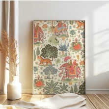 Ninastore Hint Fil Baskısı Hint Çiçekli Poster Çiçekli Hint Duvar Sanatı Dekorasyonu Pichwai Sanatı Hediye Fik