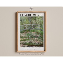 Ninastore Nilüferlerle Dolu Bir Gölet Üzerindeki Köprü Baskısı, Monet Bahçe Baskısı, Empresyonist Duvar Sanatı