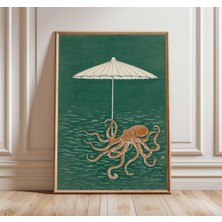 Ninastore Ahtapot Posteri Japon Minimalist Duvar Sanatı Okyanus Deniz Yaşamı Baskısı Kıyı Denizcilik Dekorasyo