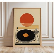 Ninastore Vinil Plak Çalar Posteri Japon Retro Müzik Baskısı Vintage Pikap Duvar Sanatı Minimalist Dj Dekoru A