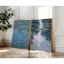 Ninastore 2'li Set Claude Monet Sergi Baskıları Nilüferler Claude Monet Monet Sergi Baskısı Claude Monet Çiçek