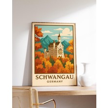 Ninastore Schwangau Kalesi Posteri Almanya Duvar Sanatı Neuschwanstein Sonbahar Baskısı Schwangau Seyahat Deko