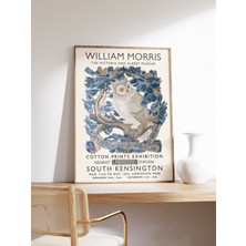 Ninastore William Morris Çiçekli Baykuş Sanat Baskısı William Morris Sergi Posteri Vintage Poster Hayvan Sanat