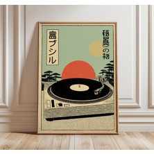Ninastore Japon Pikap Posteri Retro Müzik Sanat Baskısı Minimalist Vinil Plak Duvar Sanatı Vintage Dj Dekoru O