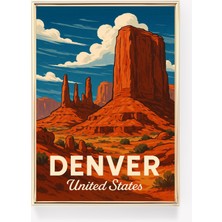 Ninastore Denver Seyahat Posteri Amerika Birleşik Devletleri Duvar Sanatı Denver Baskısı Colorado Posteri Abd