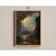 Ninastore Johann Schödlberger Baskısı Vintage Manzara Kıyı Sanatı Gece Deniz Manzarası Deniz Manzarası Tablosu