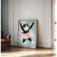 Ninastore Siyah Kedi Balerin Duvar Sanatı Baskısı Kedi Balerinler Posteri Komik Balerin Kedi Ev Dekorasyonu Ko
