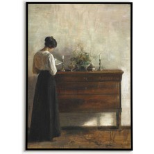 Ninastore Vintage Kadın Portre Posteri Duvar Sanatı Dekor Posteri Baskı Duvar Dekoru Nostaljik Sanat Antika Po