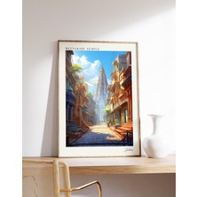 Ninastore Meenakshi Tapınağı Seyahat Posteri | Hindistan Seyahat Dekorasyonu | Hindistan Posteri | Meenakshi T