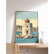Ninastore Rodos Seyahat Posteri | Yunanistan Posteri | Rodos Seyahat Baskısı | Rodos Duvar Sanatı | Rodos Sana