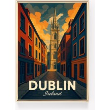 Ninastore Dublin Seyahat Posteri Irlanda Duvar Sanatı Vintage Dublin Baskısı Irlanda Şehir Dekorasyonu Dublin