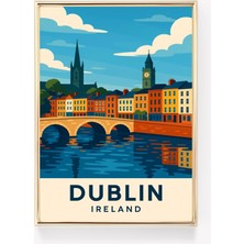 Ninastore Dublin Vintage Seyahat Posteri Irlanda Duvar Sanatı Dublin Baskısı Retro Dekor Irlanda Hediyesi