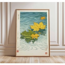 Ninastore Japon Akçaağaç Yaprakları Posteri Su Dalgalanması Sanat Baskısı Geleneksel Japon Ahşap Baskı Tarzı Z