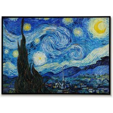 Ninastore Vincent Van Gogh Yıldızlı Gece Posteri Yağlı Boya Klasik Başyapıt Modern Sanat Vintage Poster Klasik