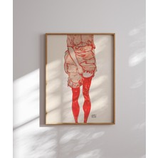 Ninastore Egon Schiele'nin Ayakta Duran Kadın Tablosu Sanat Baskısı, Egon Schiele Reprodüksiyon Poster, Schiel