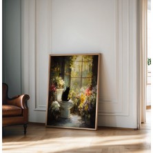 Ninastore Komik Banyo Posteri Banyo Kedisi Baskısı Komik Poster Duvar Dekoru Kaka Yapma Baskısı Tuvalet Duvar