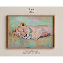 Ninastore Dişi Aslan Sanatı Vahşi Yaşam Baskısı Hayvan Posteri Renkli Sanat Orman Dekoru Doğa Duvar Sanatı Ces