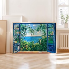Ninastore Henri Matisse Posteri Açık Pencere Çiçekli Poster Yaz Baskıları Manzara Baskıları Botanik Dekor Çiçe