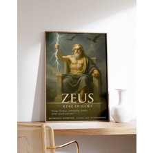 Ninastore Zeus Yunan Mitolojisi Posteri Olimpos Duvar Sanatı Zeus Şimşek Baskısı Tanrıların Kralı Dekorasyonu