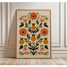 Ninastore Halk Botanik Sanat Baskısı, Vintage Çiçekli Duvar Sanatı, Iskandinav Halk Posteri, Bohem Doğa Dekora