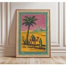Ninastore Vintage Çöl Seyahat Posteri Kuzey Afrika Duvar Sanatı Deve Palmiyesi Baskısı Retro Sahra Sanat Eseri