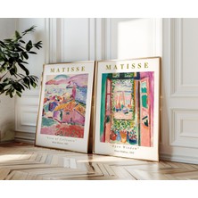 Ninastore 2'li Set Henri Matisse Poster Açık Pencere Posteri Collioure Manzarası Baskısı Henri Matisse Duvar S