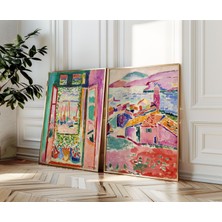 Ninastore 2'li Henri Matisse Poster Seti: Açık Pencere Posteri, Collioure Manzarası Baskısı, Henri Matisse Duv
