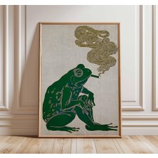 Ninastore Sürreal Kurbağa Sanat Baskısı, Vintage Japon Tarzı Poster, Tuhaf Hayvan Duvar Sanatı, Retro Amfibi I