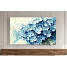 Ninastore Mavi Ortanca Çiçeği Çerçeveli Tv Duvar Sanatı, Vintage Tarzı Bahar Çiçek Tablosu, Paskalya Botanik T