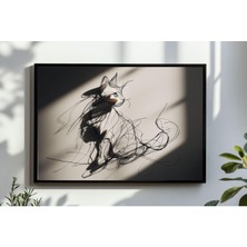 Ninastore Minimalist Kedi Çizim Sanatı Baskısı Modern Evcil Hayvan Portresi (Dijital Indirme)