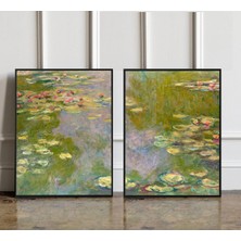 Ninastore 2'li Set Claude Monet Sergi Baskısı Nilüferler Claude Monet Monet Sergi Posteri Claude Monet Çiçek B