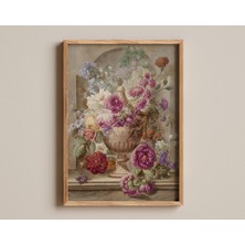 Ninastore Vaas Met Bloemen Plakat Pieter Van Loo Boyama Hollandalı Çiçek Natürmort Vintage Çiçek Aranjmanı Kla