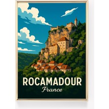 Ninastore Rocamadour Seyahat Posteri Fransa Duvar Sanatı Rocamadour Baskı Fransız Kanvas Dekor Fransa Vintage